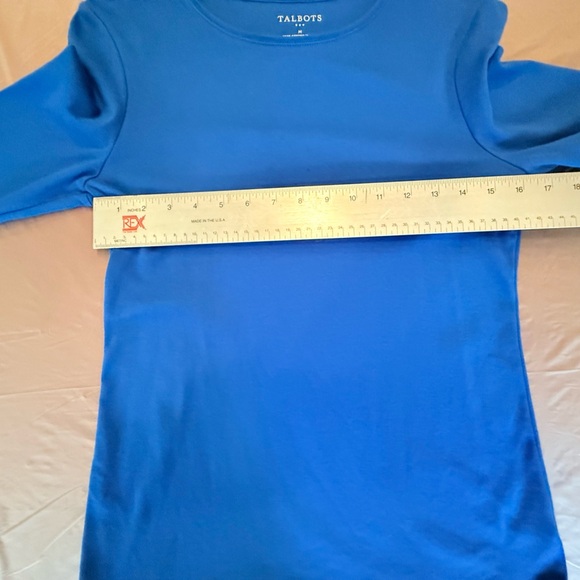 NWOT Talbots Royal Blue Long Sleeve Cotton Tee Size Medium - Picture 5 of 7